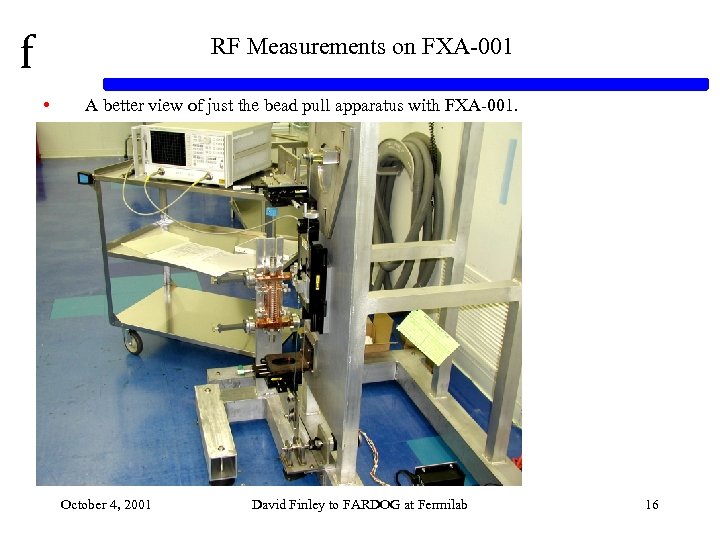f RF Measurements on FXA-001 • A better view of just the bead pull