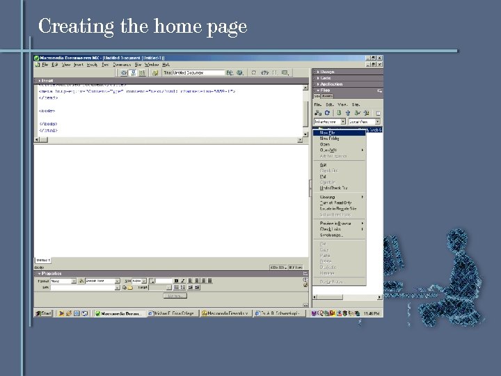 Creating the home page 