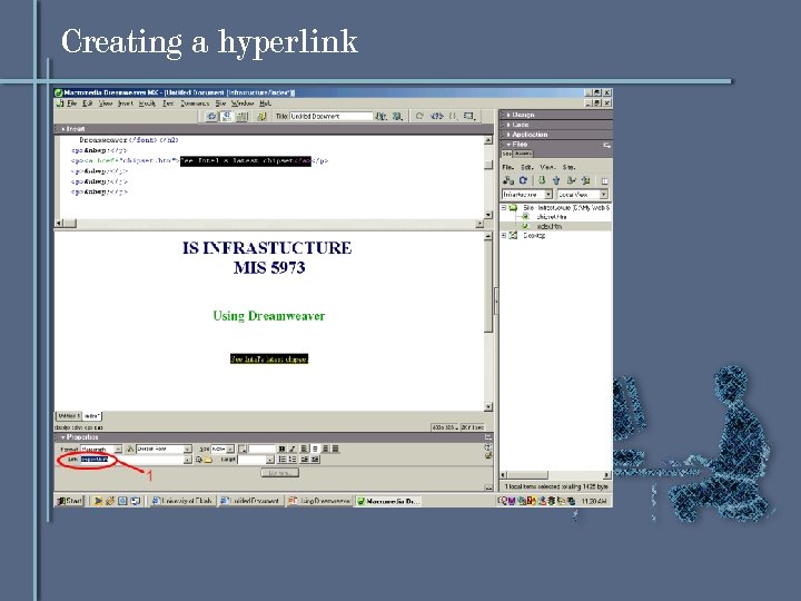 Creating a hyperlink 