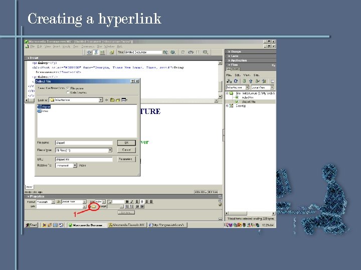 Creating a hyperlink 