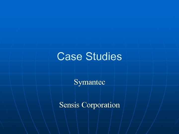 Case Studies Symantec Sensis Corporation 