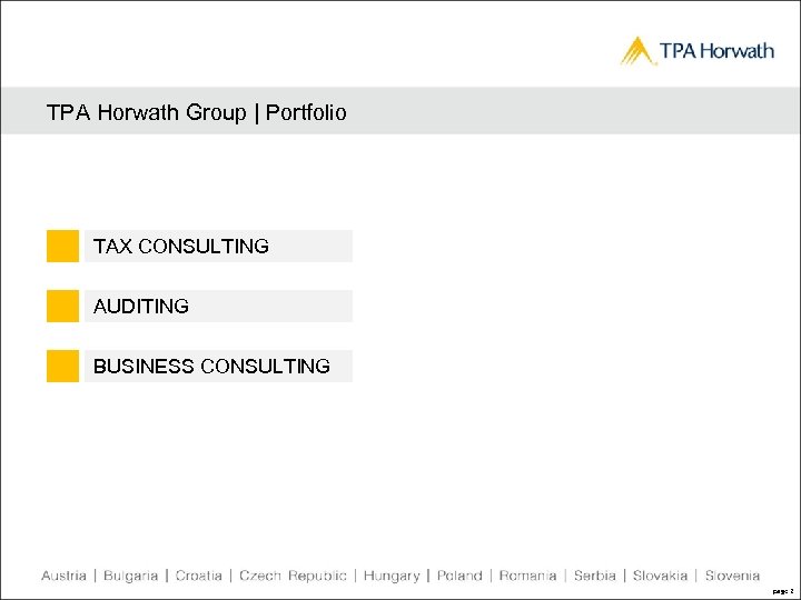 TPA Horwath Group | Portfolio TAX CONSULTING AUDITING BUSINESS CONSULTING page 2 