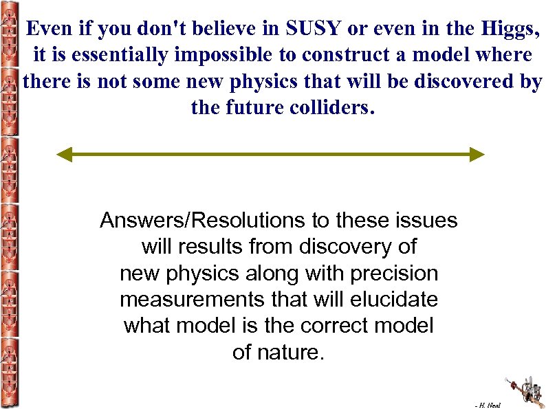 Even if you don't believe in SUSY or even in the Higgs, it is