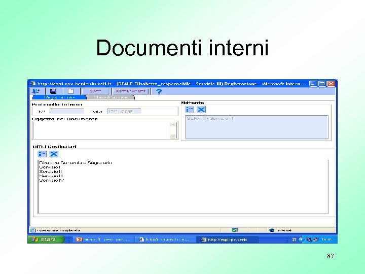 Documenti interni 87 