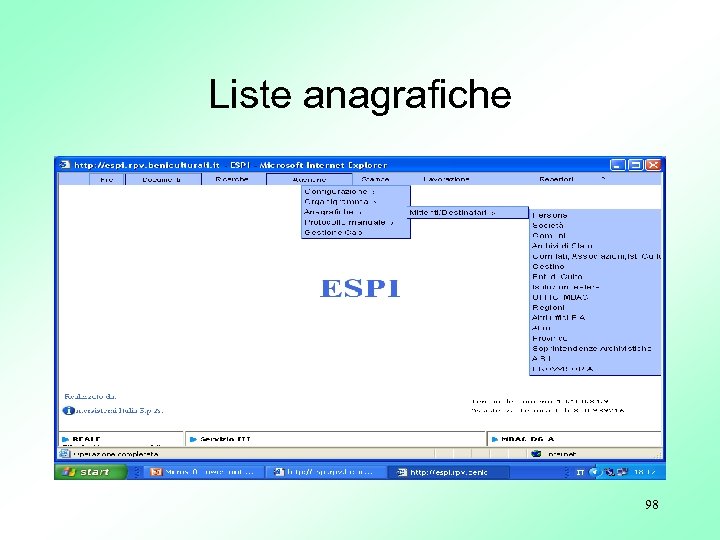 Liste anagrafiche 98 