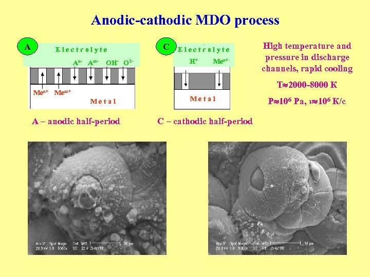 Anodic-cathodic MDO process A Electrolyte An- Am- Men+ OH- O 2 - C .