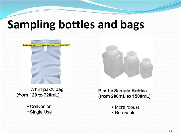 Sampling bottles and bags Whirl-pak® bag (from 120 to 720 m. L) Plastic Sample