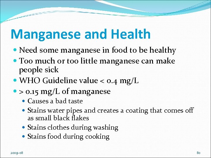 Manganese and Health Need some manganese in food to be healthy Too much or