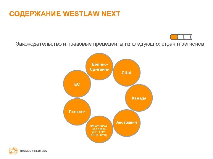 СОДЕРЖАНИЕ WESTLAW NEXT Законодательство и правовые прецеденты из следующих стран и регионов: Великобритания США