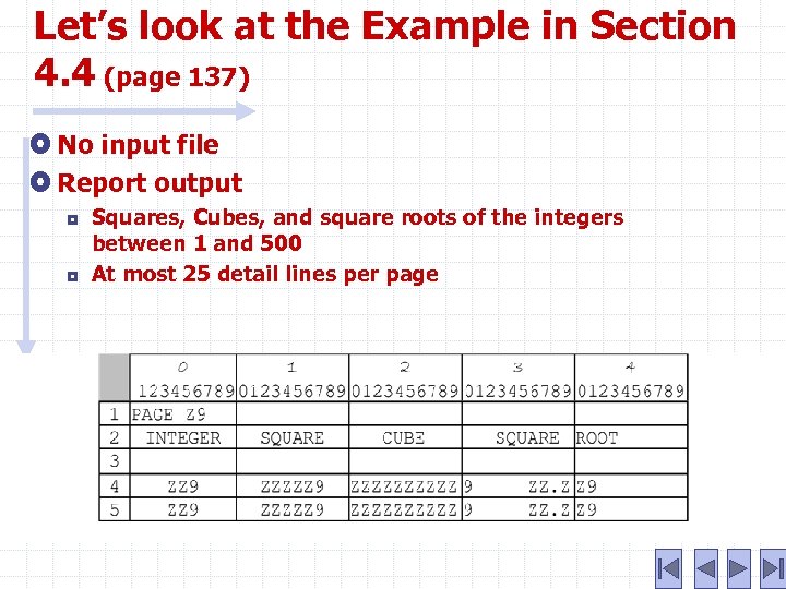 Let’s look at the Example in Section 4. 4 (page 137) No input file