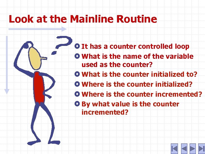 Look at the Mainline Routine It has a counter controlled loop What is the