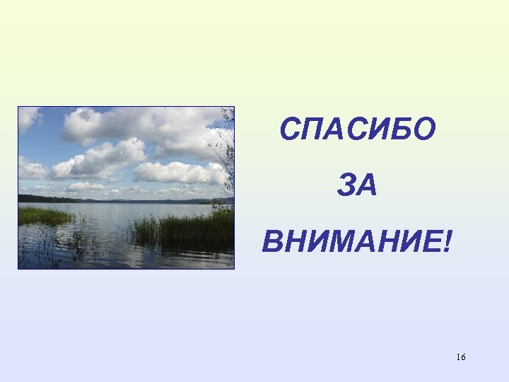СПАСИБО ЗА ВНИМАНИЕ! 16 