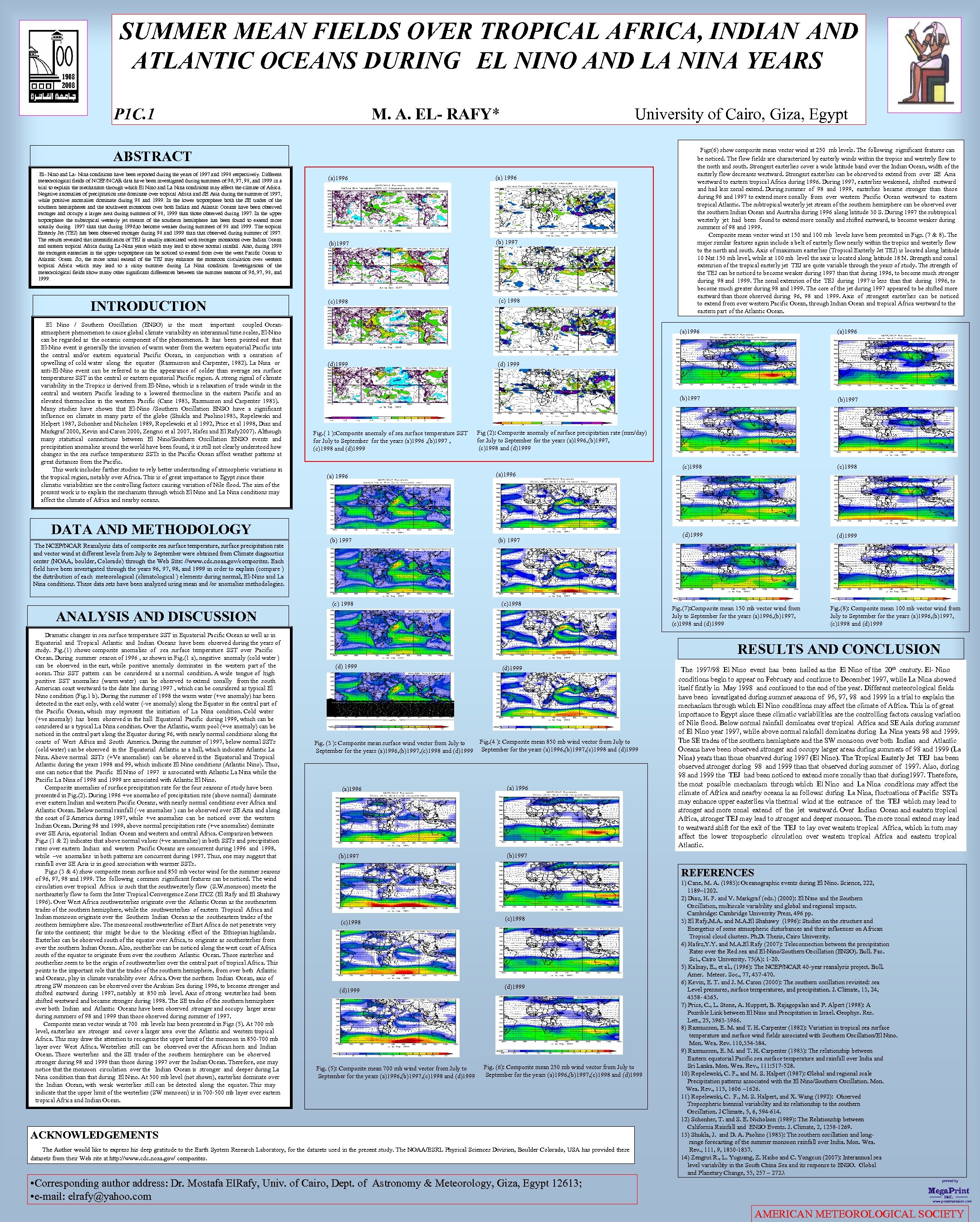 SUMMER MEAN FIELDS OVER TROPICAL AFRICA, INDIAN AND ATLANTIC OCEANS DURING EL NINO AND