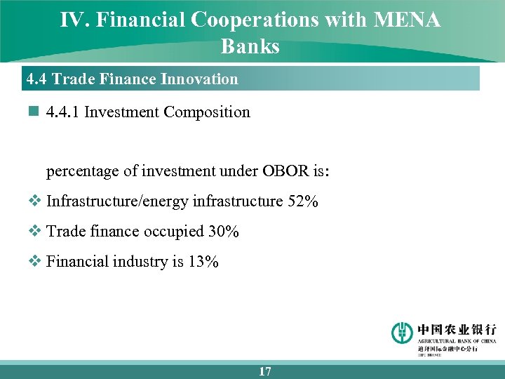 IV. Financial Cooperations with MENA Banks 4. 4 Trade Finance Innovation n 4. 4.