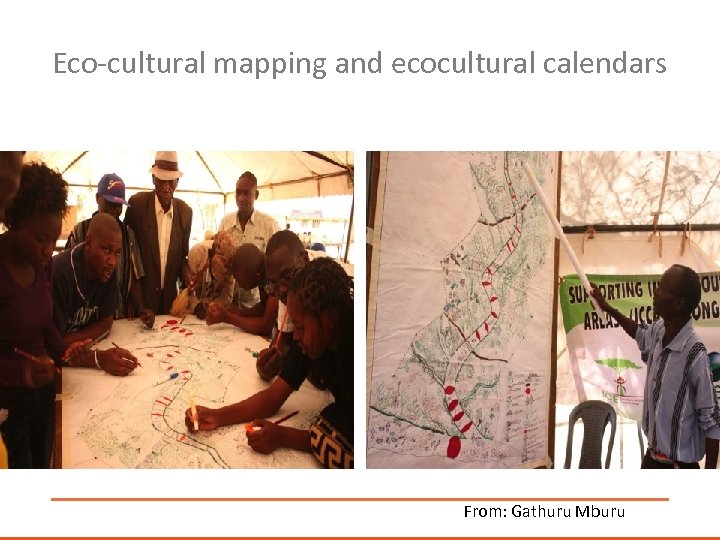 Eco cultural mapping and ecocultural calendars From: Gathuru Mburu 