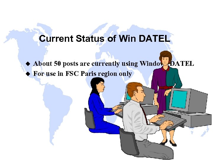 Current Status of Win DATEL u u About 50 posts are currently using Windows