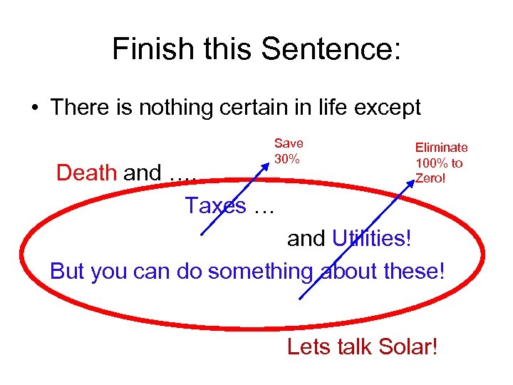 Finish this Sentence: • There is nothing certain in life except Save 30% Death