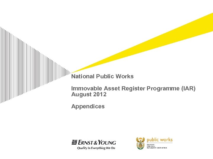 National Public Works Immovable Asset Register Programme (IAR) August 2012 Appendices 