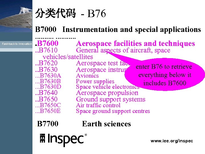 分类代码 - B 76 B 7000 Instrumentation and special applications. . . . .