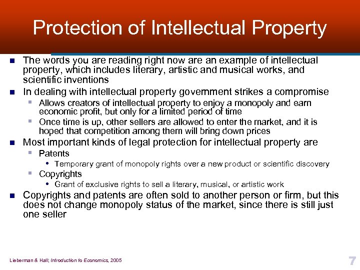 Protection of Intellectual Property n n The words you are reading right now are