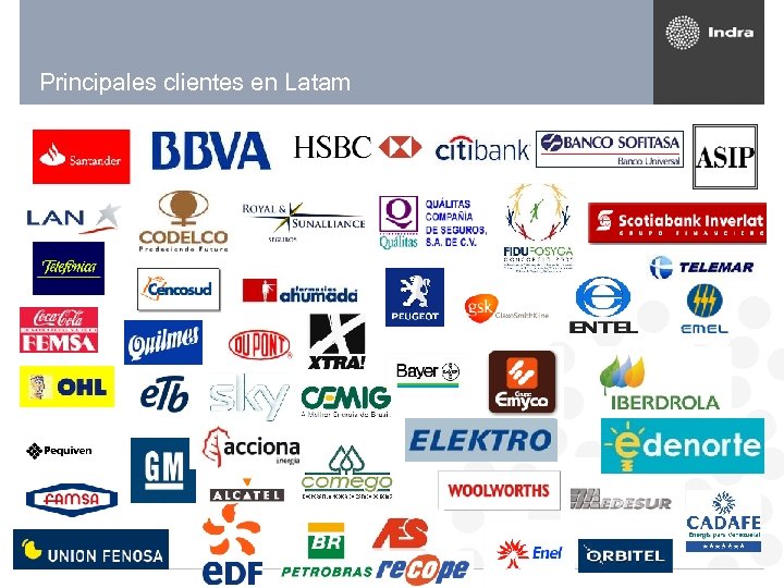 Principales clientes en Latam 