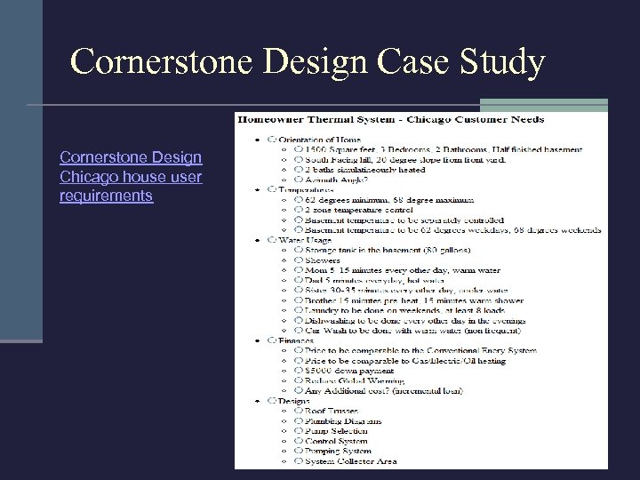 Cornerstone Design Case Study Cornerstone Design Chicago house user requirements 