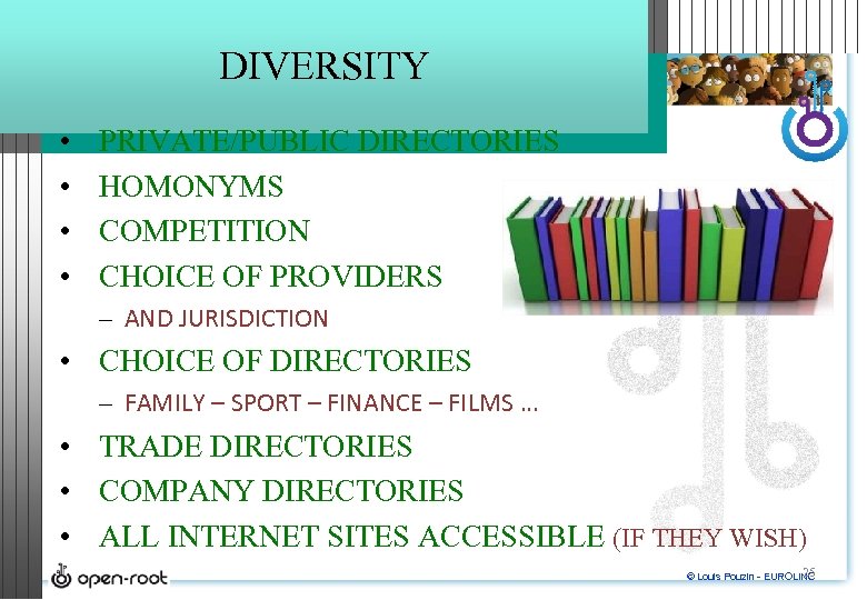 DIVERSITY • • PRIVATE/PUBLIC DIRECTORIES HOMONYMS COMPETITION CHOICE OF PROVIDERS – AND JURISDICTION •