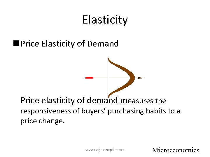 Elasticity n Price Elasticity of Demand Price elasticity of demand measures the responsiveness of