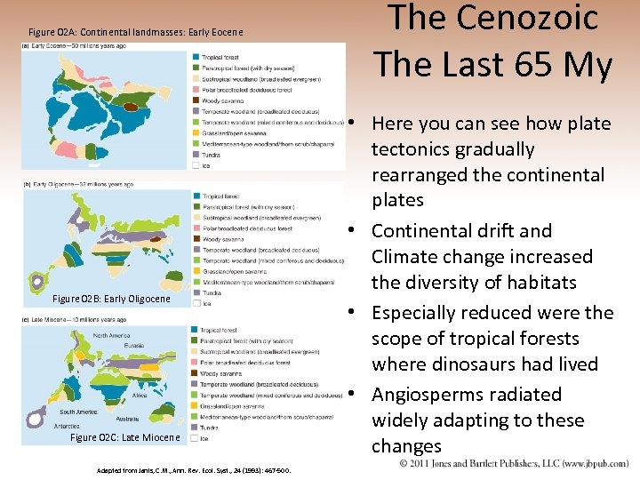 Figure 02 A: Continental landmasses: Early Eocene Figure 02 B: Early Oligocene Figure 02