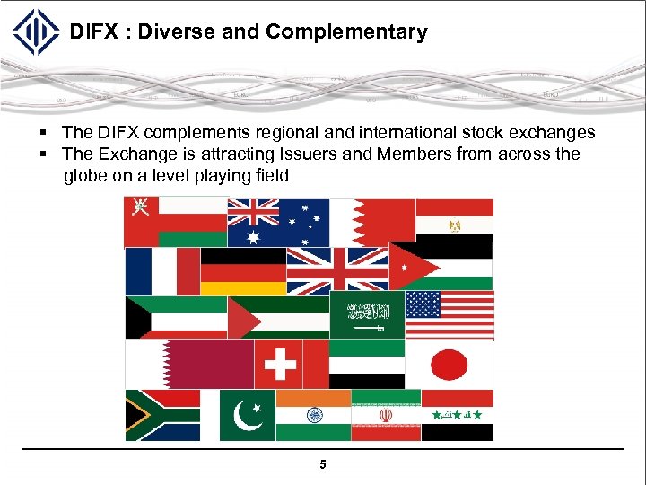 DIFX : Diverse and Complementary § The DIFX complements regional and international stock exchanges