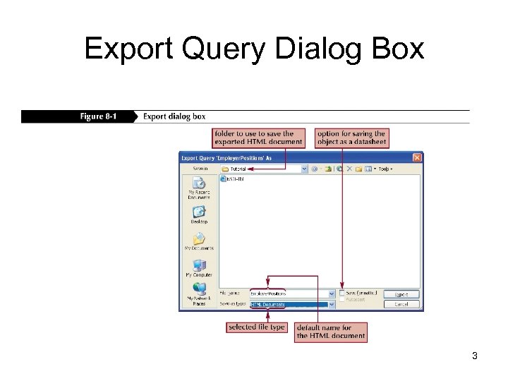 Export Query Dialog Box 3 
