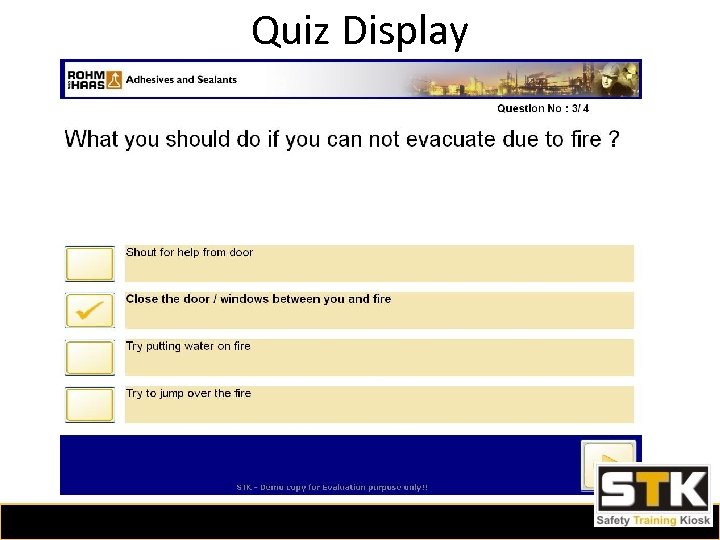 Quiz Display 