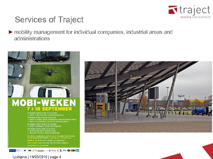 Services of Traject ► mobility management for individual companies, industrial areas and administrations Ljubljana