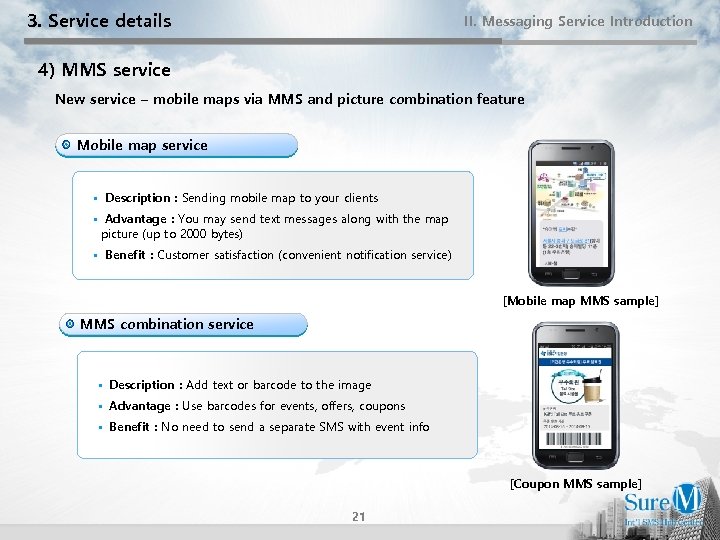 3. Service details II. Messaging Service Introduction 4) MMS service New service – mobile