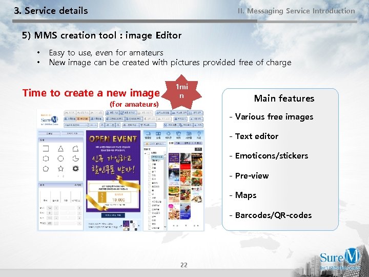 3. Service details II. Messaging Service Introduction 5) MMS creation tool : image Editor