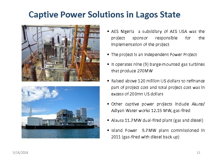 Captive Power Solutions in Lagos State • AES Nigeria a subsidiary of AES USA