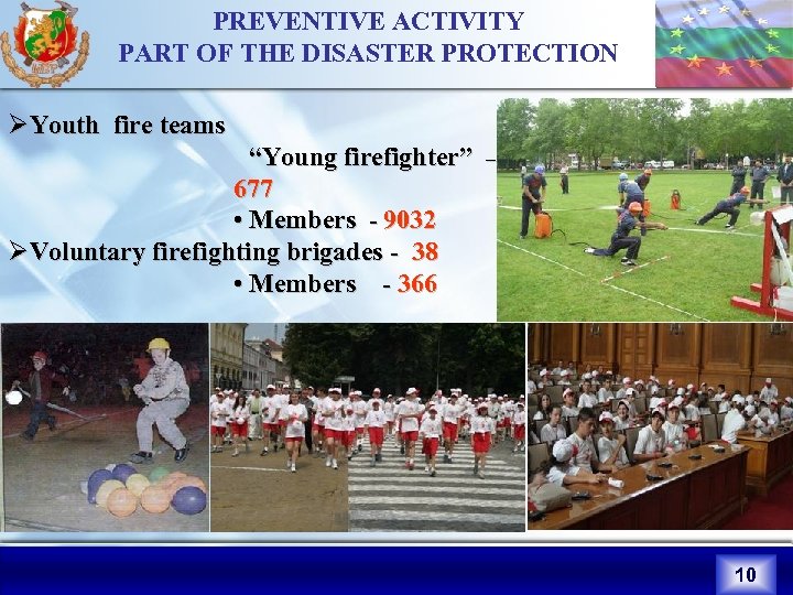 PREVENTIVE ACTIVITY PART OF THE DISASTER PROTECTION ØYouth fire teams “Young firefighter” – 677
