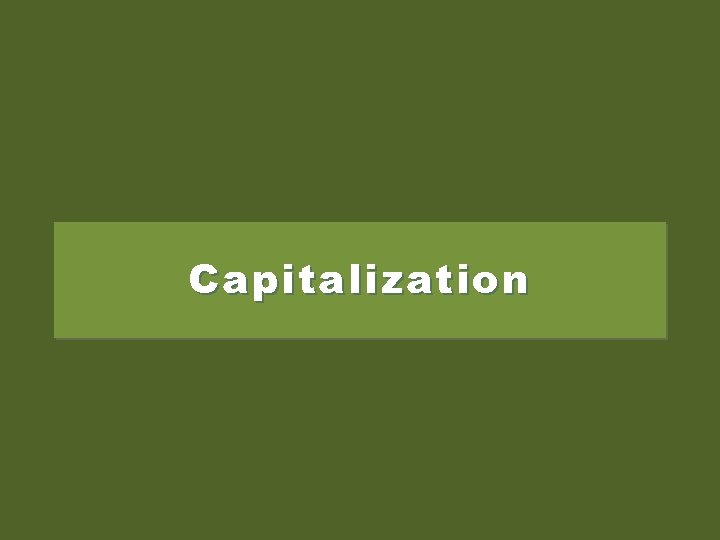 Capitalization 