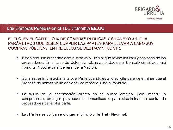 Las Compras Públicas en el TLC Colombia EE. UU. EL TLC, EN EL CAPÍTULO