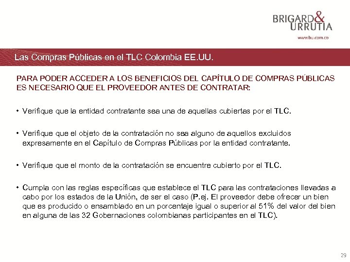 Las Compras Públicas en el TLC Colombia EE. UU. PARA PODER ACCEDER A LOS