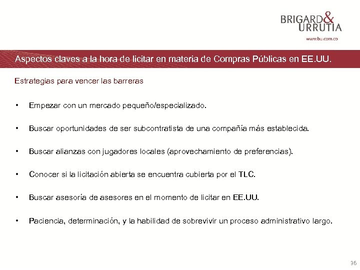 Aspectos claves a la hora de licitar en materia de Compras Públicas en EE.