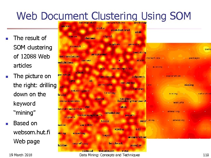 Web Document Clustering Using SOM n The result of SOM clustering of 12088 Web
