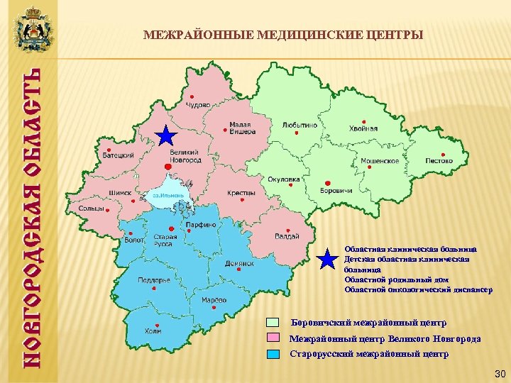 МЕЖРАЙОННЫЕ МЕДИЦИНСКИЕ ЦЕНТРЫ Областная клиническая больница Детская областная клиническая больница Областной родильный дом Областной