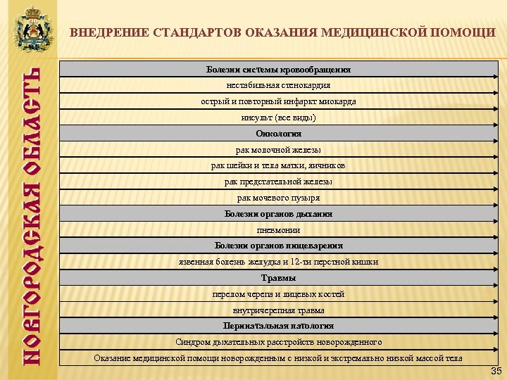 ВНЕДРЕНИЕ СТАНДАРТОВ ОКАЗАНИЯ МЕДИЦИНСКОЙ ПОМОЩИ Болезни системы кровообращения нестабильная стенокардия острый и повторный инфаркт