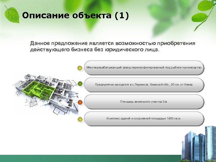 Описание объекта (1) Данное предложение является возможностью приобретения действующего бизнеса без юридического лица. Мясоперерабатывающий