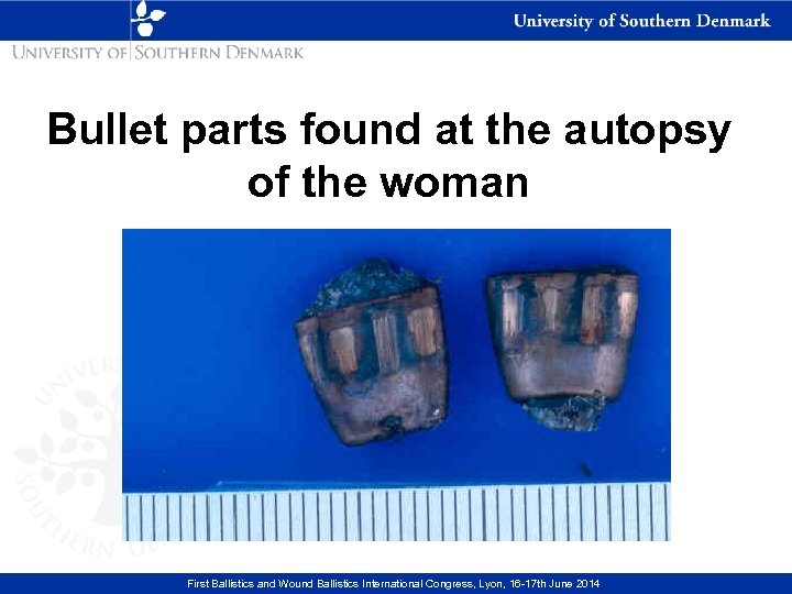 Bullet parts found at the autopsy of the woman First Ballistics and Wound Ballistics