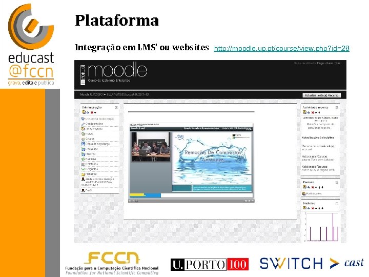 Plataforma Integração em LMS’ ou websites http: //moodle. up. pt/course/view. php? id=28 