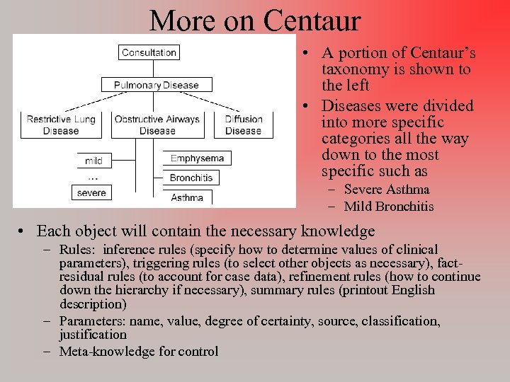 More on Centaur • A portion of Centaur’s taxonomy is shown to the left