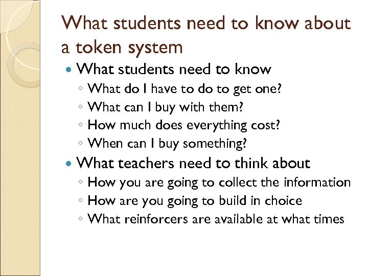 What students need to know about a token system What students need to know