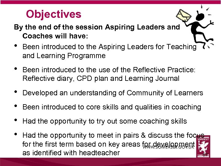 Objectives By the end of the session Aspiring Leaders and Coaches will have: •